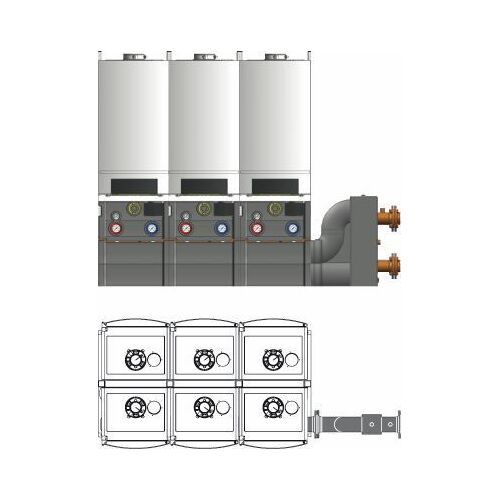 TR6 boiler cascade frame (V2) set with insulation and LLH